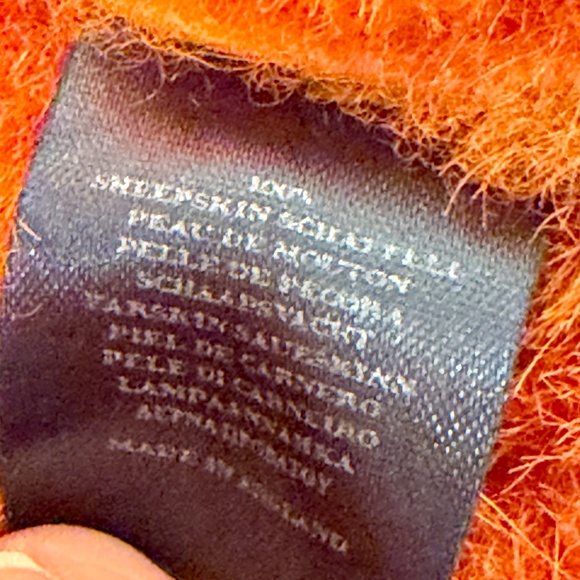 Burberry Sheepskin Shearling Bucket Hat OS Orange